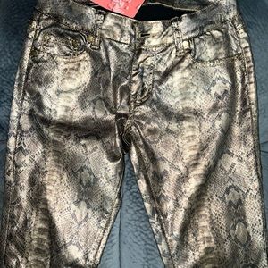 GESO premium denim metallic snakeskin stretch jeans size 27